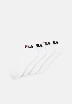 Fila Quarter Plain Half Terry Socks 4 Pack Unisex- Socks - White