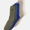 Fila Italia Unisex 6 Pack - Socks - Sacramento/Olive/Sax/Ash Grey/Sand Beige/Ecru
