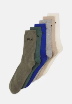 Fila Italia Unisex 6 Pack - Socks - Sacramento/Olive/Sax/Ash Grey/Sand Beige/Ecru