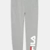 Fila Songe Logo- Tracksuit Bottoms - Light Grey Melange