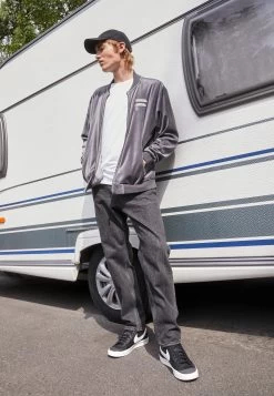 Fila Comacchio College Jacket - Zip-Up Sweatshirt - Iron Gate