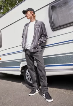 Fila Comacchio College Jacket - Zip-Up Sweatshirt - Iron Gate