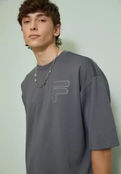 Fila Castellar Oversized Tee - Print T-Shirt - Iron Gate