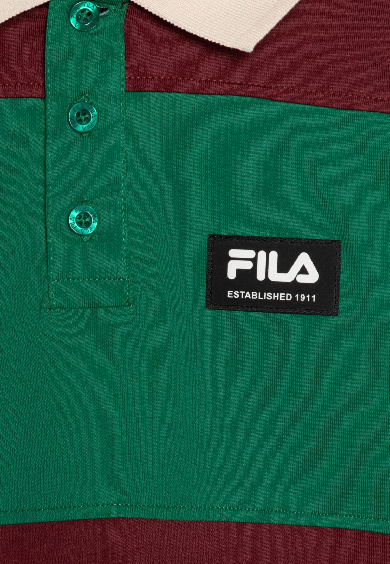 Fila Thierstein Unisex - Polo Shirt - Verdant Green/Tawny Port - Image 3