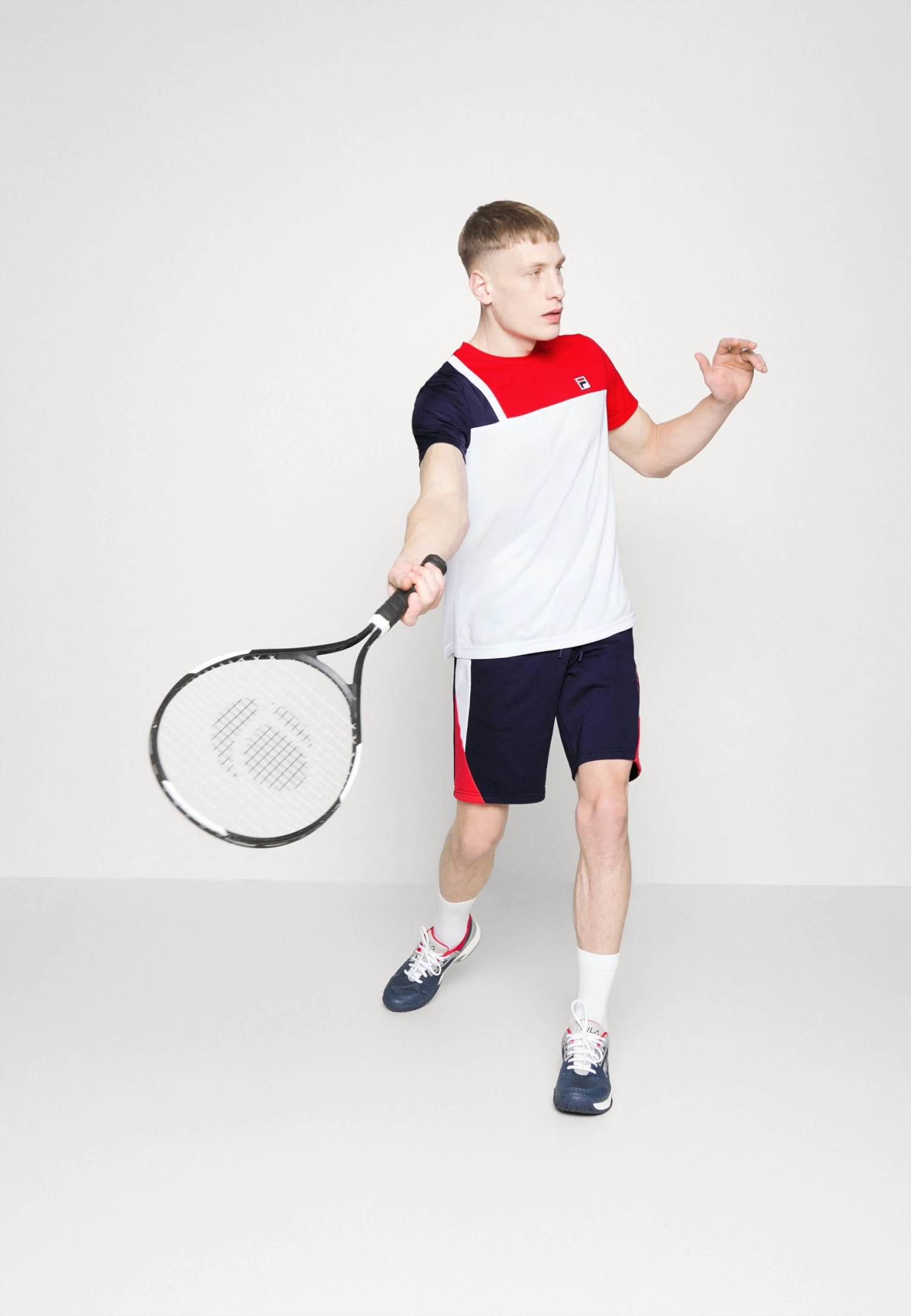 Fila Melvin - Sports Shorts - Navy/Red - Image 4