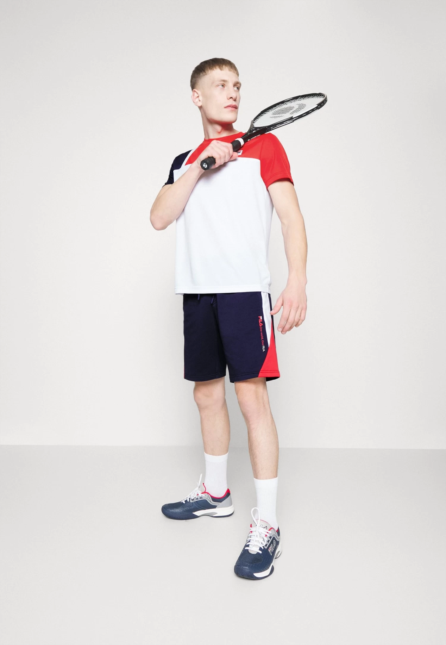 Fila Melvin - Sports Shorts - Navy/Red - Image 2