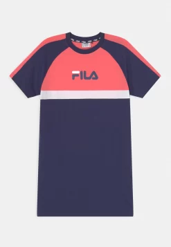 Fila Bamako Tee Dress - Jersey Dress - Medieval Blue/Coral Paradise/Bright White
