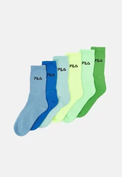 Fila Italia Unisex 6 Pack - Socks - Sky Blue/Bosphorus/Celadon/Benetton/Geon/Yeon