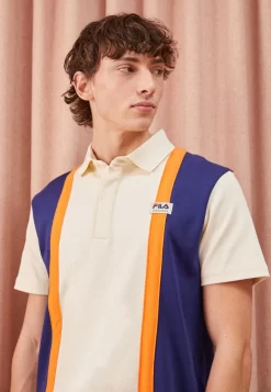 Fila Theres Blocked - Polo Shirt - Antique White/Medieval Blue