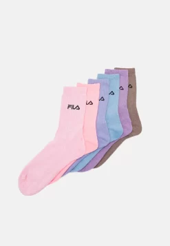 Fila Italia Unisex 6 Pack - Socks - Pion/Roseberry/Violet/Skye Blue/Bubble Gum/Latte