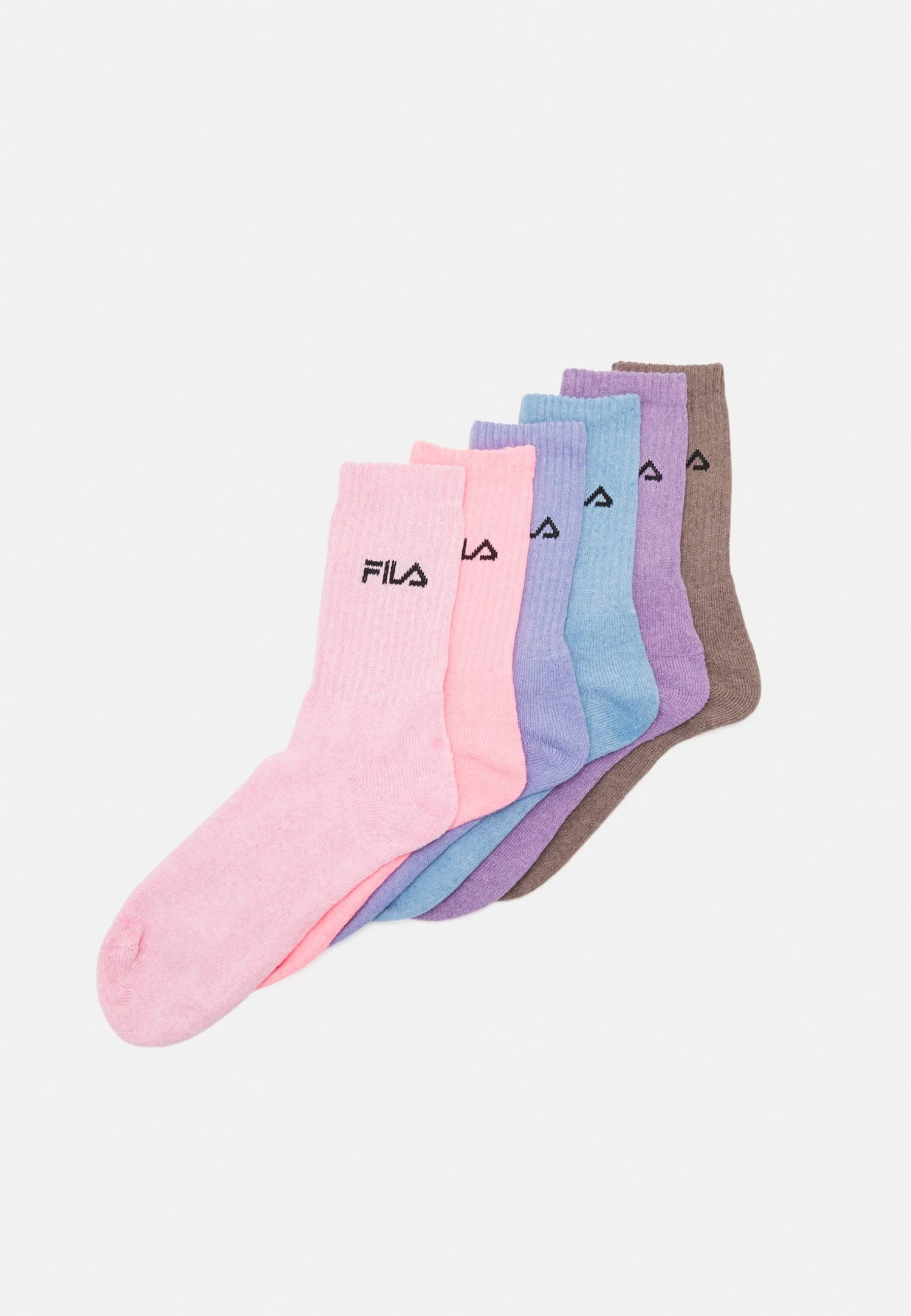 Fila Italia Unisex 6 Pack - Socks - Pion/Roseberry/Violet/Skye Blue/Bubble Gum/Latte
