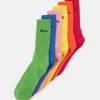 Fila Italia Unisex 6 Pack - Socks - Rosso/Tangerine/Yellow/Candy/Bosphorus/Benetton
