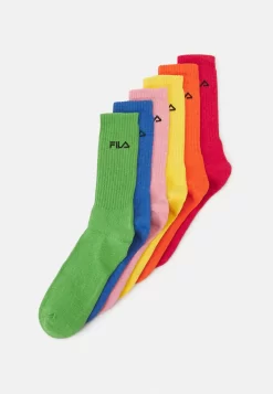 Fila Italia Unisex 6 Pack - Socks - Rosso/Tangerine/Yellow/Candy/Bosphorus/Benetton