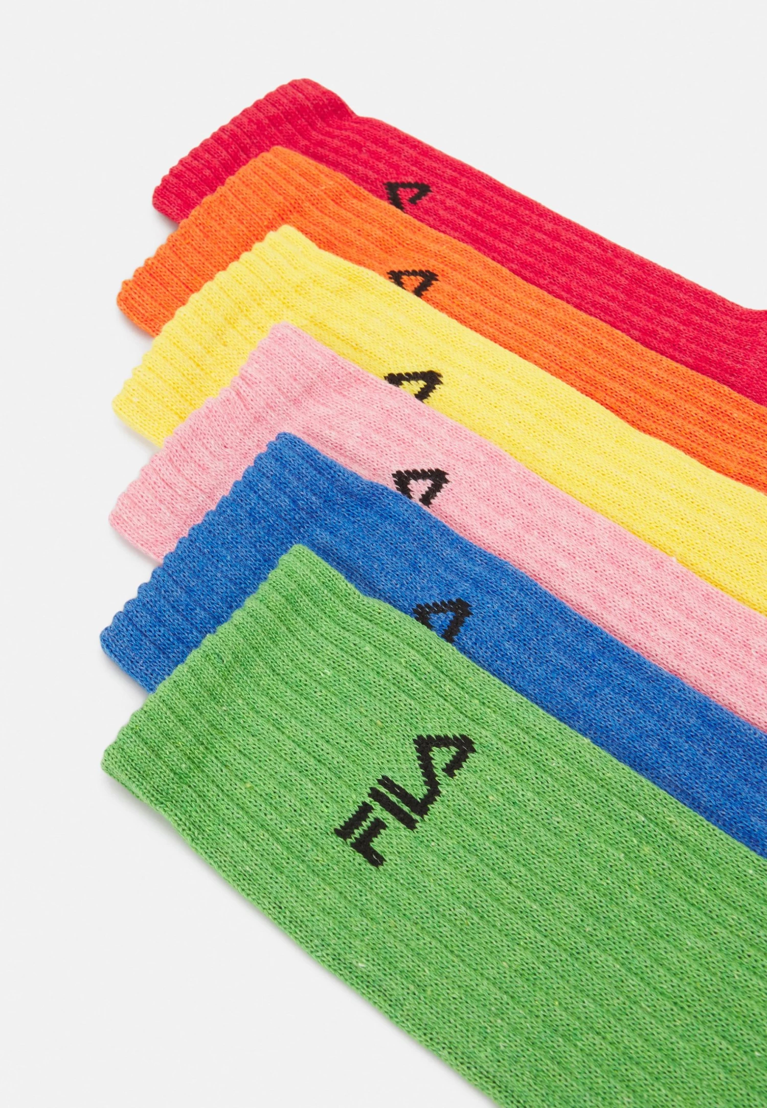 Fila Italia Unisex 6 Pack - Socks - Rosso/Tangerine/Yellow/Candy/Bosphorus/Benetton - Image 2