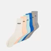 Fila Italia Unisex 6 Pack - Socks - Sand Beige/Oron/Ecru/Celadon/Bosphorus/Ash Grey